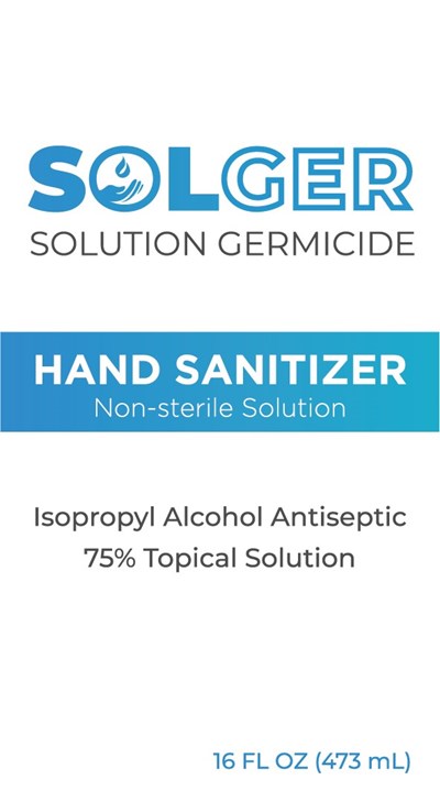 473 mL Label Front (Solger Hand Sanitizer 16oz Front)
